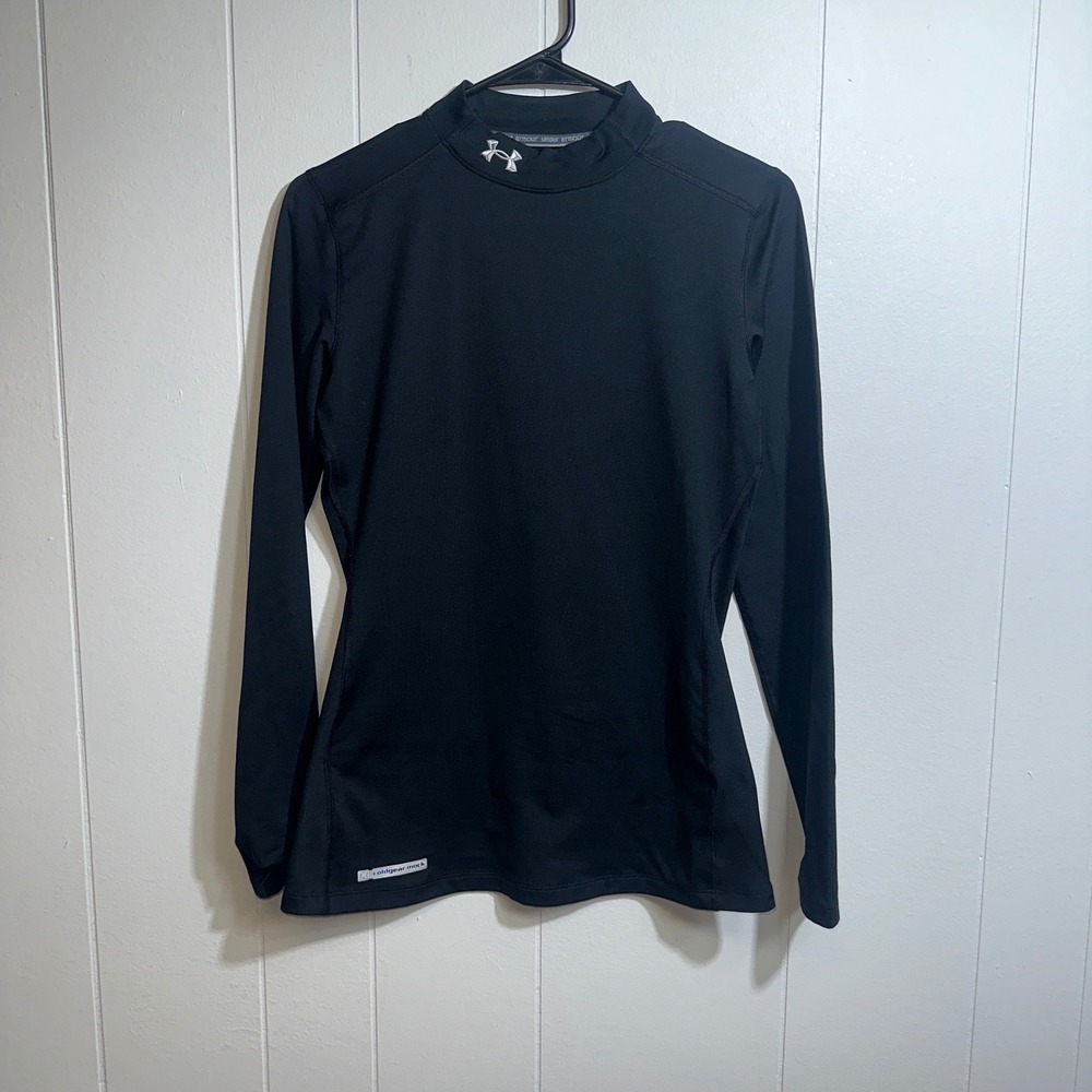 Under Armour ColdGear Mock Neck Long Sleeve Fitted Base Layer Black MD 1215968